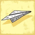 Cartoon paper plane illustration , vector icon.