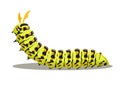 Cartoon papilio machaon caterpillar Royalty Free Stock Photo