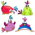 Cartoon parrot collection. bird