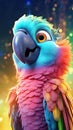 Cartoon Parrot: Fun and Educational. Generative AI