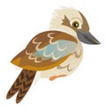 Cartoon parrot - kookaburra - isolated Royalty Free Stock Photo