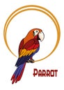 Cartoon Parrot on the Ring