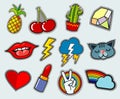 Cartoon patch badges vector stock Royalty Free Stock Photo