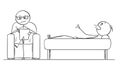 Cartoon of Patient and Doctor During Psychiatric or Psychological Examination