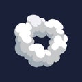 Cartoon pattern of smoke cloud. Bomb blast. Comic vector fog puff. Steam cloud, watery vapour or dust explosion element