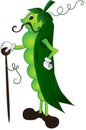 Cartoon pea pod