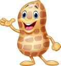 Cartoon peanut isolated on white background Royalty Free Stock Photo