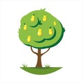 Cartoon pear tree vector illustration