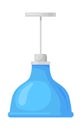 Cartoon pendant lamp. Blue chandelier, Illomination interior,graphic vector illustration