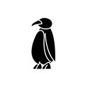 Cartoon penguin black icon, vector sign on isolated background. Cartoon penguin concept symbol, illustration Royalty Free Stock Photo