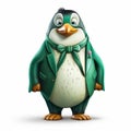 Cartoon Penguin In Green Suit: Photorealistic Animation By Rtx