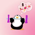 Cartoon Penguin Sweet Tooth Fights to Keep Strong