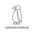 Cartoon penguin vector line icon, linear concept, outline sign, symbol Royalty Free Stock Photo