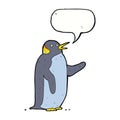 cartoon penguin waving with speech bubble Royalty Free Stock Photo