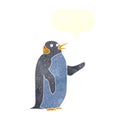 cartoon penguin waving with speech bubble Royalty Free Stock Photo