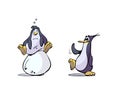 Cartoon penguins and egg