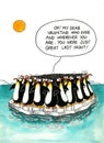 Cartoon about penguins resemblance Royalty Free Stock Photo