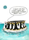 Cartoon about penguins' resemblance Royalty Free Stock Photo