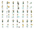 Cartoon people big set character. Man and woman bundle. Collection illustrations. Different situations and in the Royalty Free Stock Photo