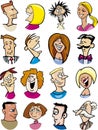 Cartoon people characters and emotions