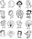 Cartoon people characters faces Royalty Free Stock Photo