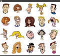 Cartoon people characters faces and emotions set Royalty Free Stock Photo