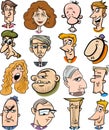 Cartoon people characters faces