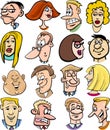 Cartoon people characters faces Royalty Free Stock Photo