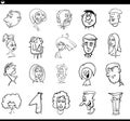 Cartoon people characters faces moods set Royalty Free Stock Photo