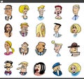 Cartoon people characters faces set Royalty Free Stock Photo