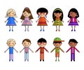 Cartoon people of different nationalities, vector.