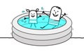 Cartoon People having fun in a Swimming-pool