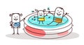 Cartoon People having fun in a Swimming-pool