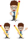 Cartoon people with pencil Royalty Free Stock Photo