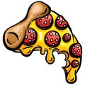 Cartoon Pepperoni Pizza Slice Illustration