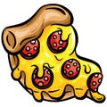 Cartoon Pepperoni Pizza Slice Illustration