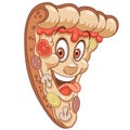 Cartoon Pepperoni Pizza slice Royalty Free Stock Photo