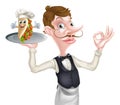 Cartoon Perfect Kebab Waiter Butler