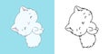 Cartoon Persian Kitty Clipart for Coloring Page and Illustration. Clip Art Isolated Cat.