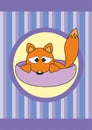 Cartoon pet in cup - baby fox