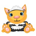 Cartoon pet in the uniform of governess Royalty Free Stock Photo