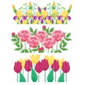 Cartoon petal vintage floral vector bouquet garden flower botanical natural peonies illustration and summer floral