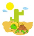 Cartoon pharaoh turtle at egpty