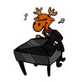 Cartoon Pianist Moose