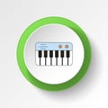 cartoon piano toy colored button icon. Signs and symbols can be used for web, logo, mobile app, UI, UX Royalty Free Stock Photo