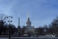 Cartoon picture of Admiralty Building in the center of Saint-Petersburg, Russia.