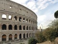 Cartoon picture of Colosseum with no people around in the center of Rome, Italy.