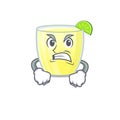 A cartoon picture of daiquiri cocktail showing an angry face