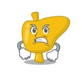 A cartoon picture of liver showing an angry face