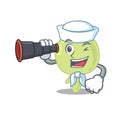 A cartoon picture of lymph node Sailor using binocular